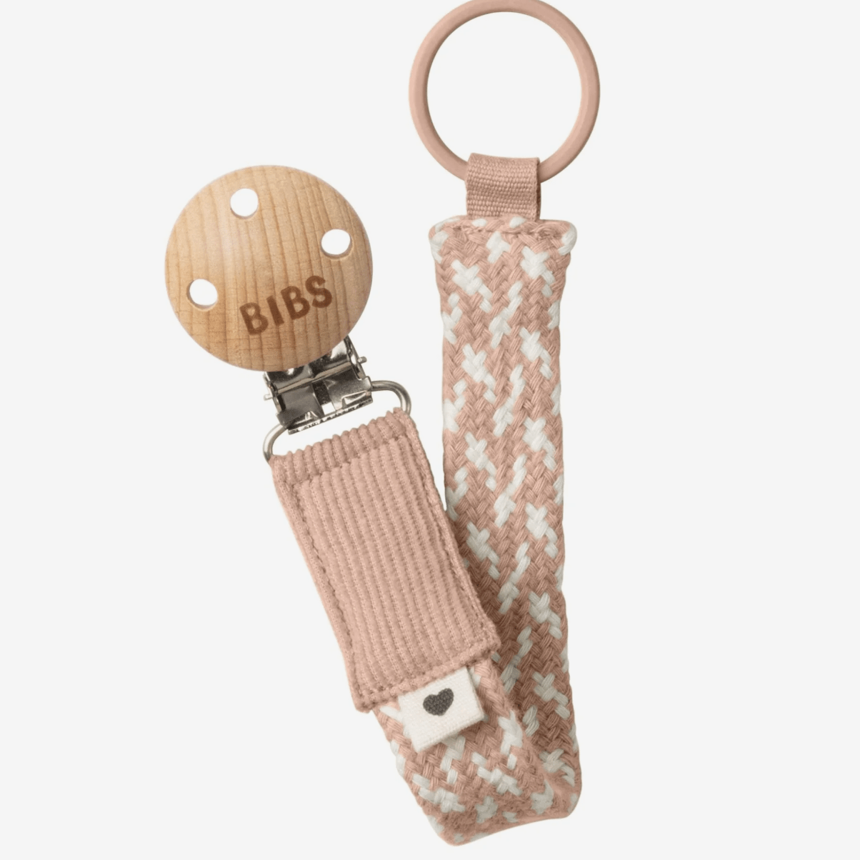 Pacifier Clip Blush and Ivory