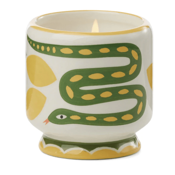 Adopo 8 oz Handpainted Snake Ceramic Wild Lemongrass