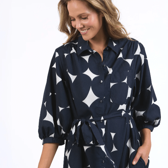 Elm Demi Spot Navy Dress