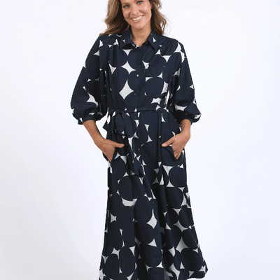 Elm Demi Spot Navy Dress