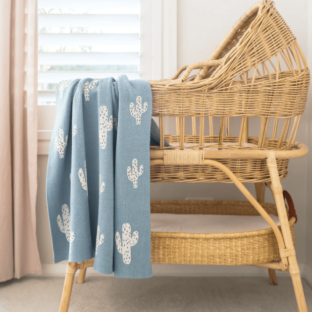 Alimrose Cactus Baby Blanket Blue