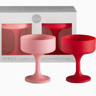 Porter Green Cherry + Blush | Mecc| Silicone Unbreakable Cocktail Glasses