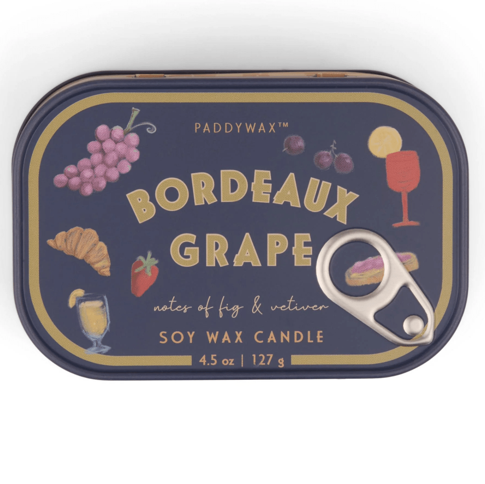 Bistro 4.05oz Grapes Printed Tin Candle Bordeaux Grape