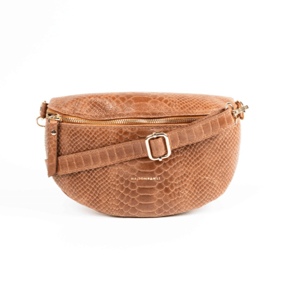 Maison Fanli Camel Snake Bum Bag