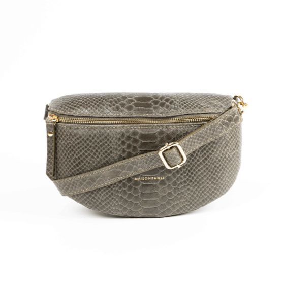 Maison Fanli Khaki Snake Bum Bag