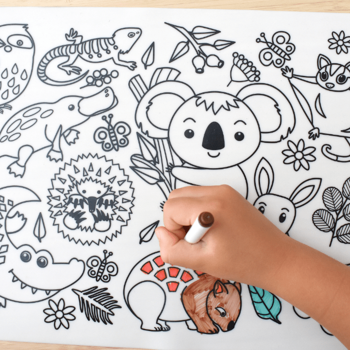 Reuasble Silicone Drawing Mat Australian Animals