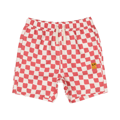 Rock Your Kid Red Checker Boardshorts