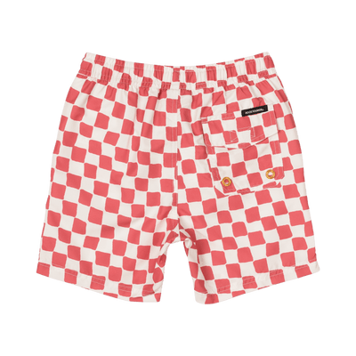 Rock Your Kid Red Checker Boardshorts