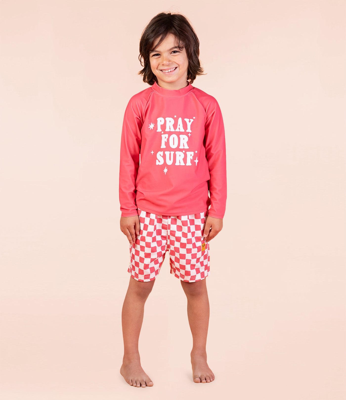 Rock Your Kid Red Checker Boardshorts