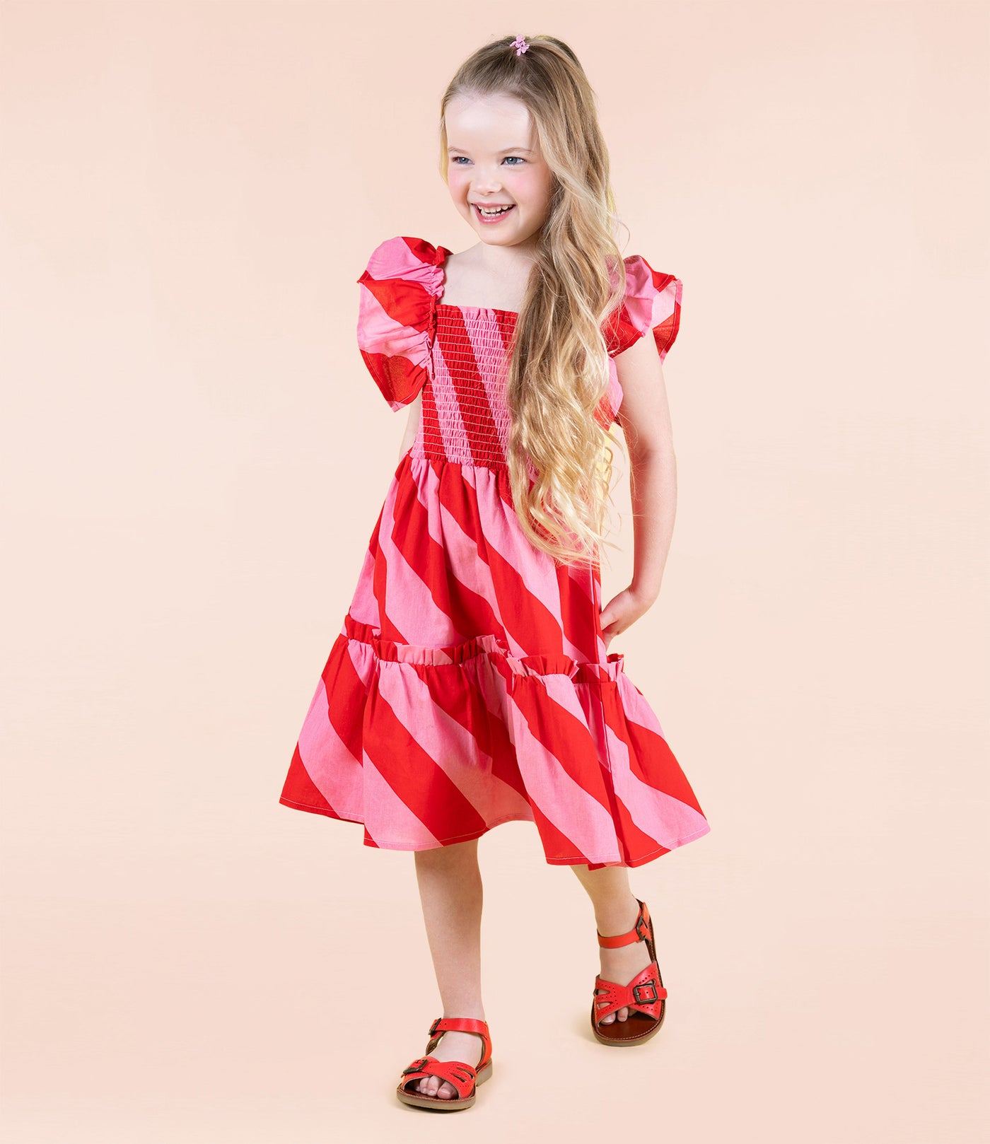 Rock Your Kid Candy Wrap Shirred Dress