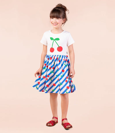 Rock Your Kid Cherry Stripes T Shirt Dress