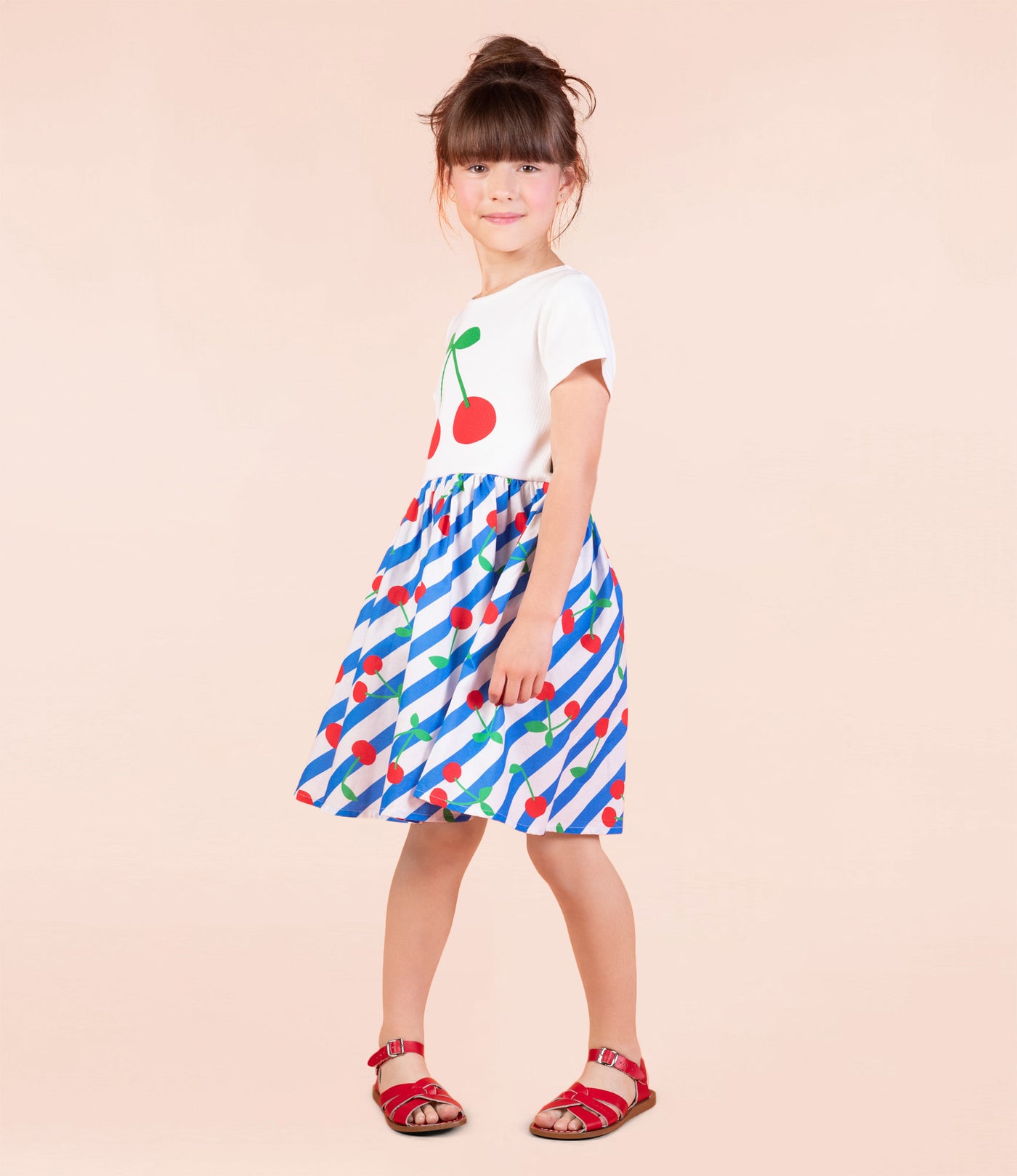 Rock Your Kid Cherry Stripes T Shirt Dress