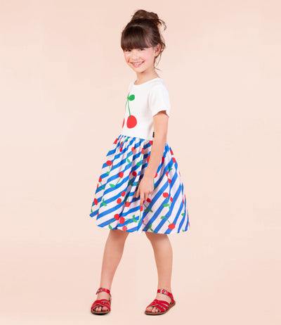 Rock Your Kid Cherry Stripes T Shirt Dress