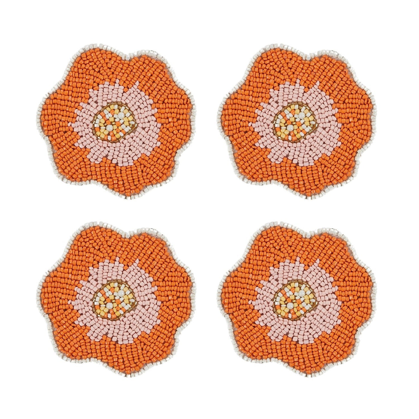 Flora Beaded Coaster Set of 4