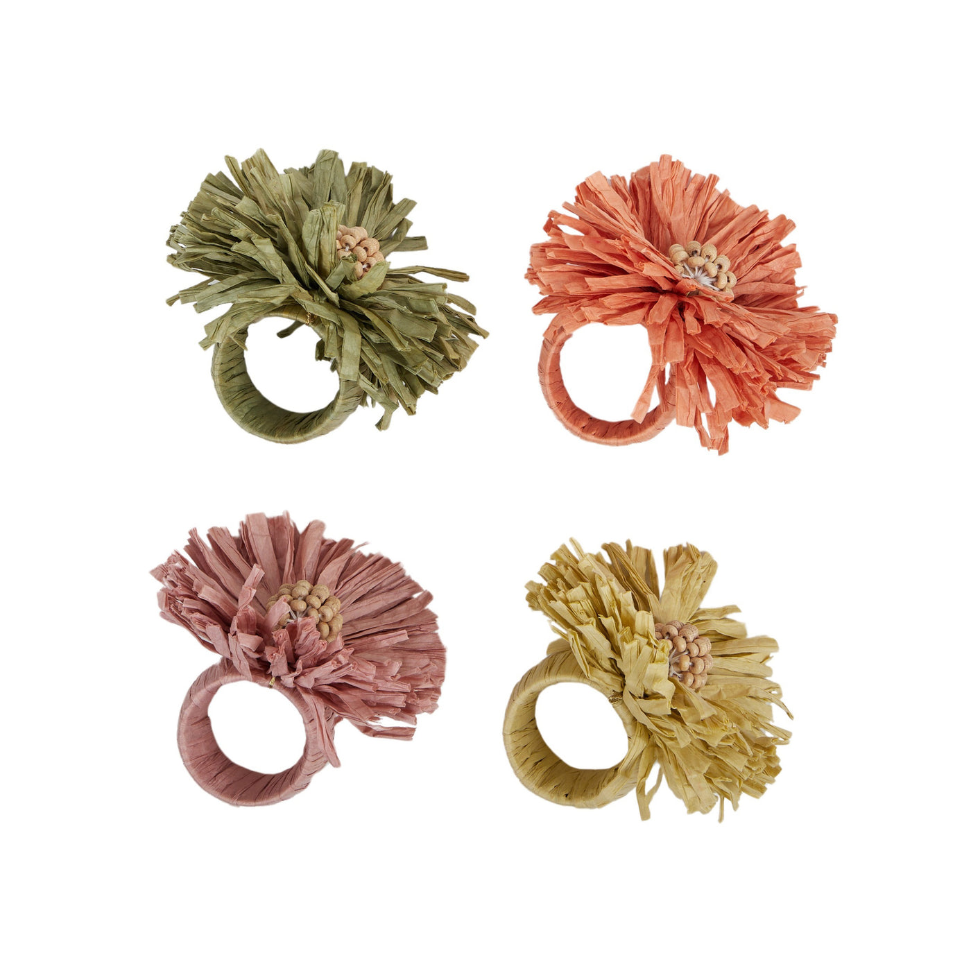 Flora Raffia Multi Napkin Rings