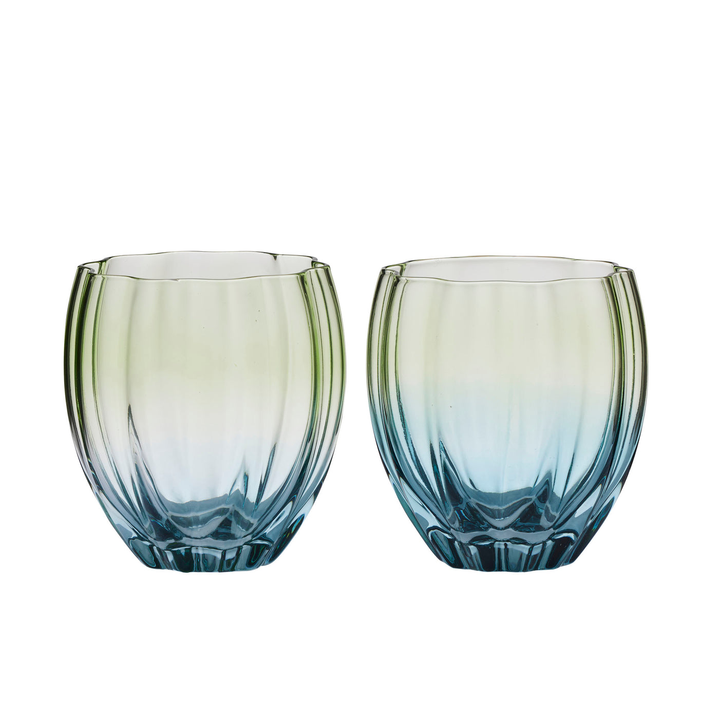 Lotti Set of 2 Tulip Tumbler Green/Blue