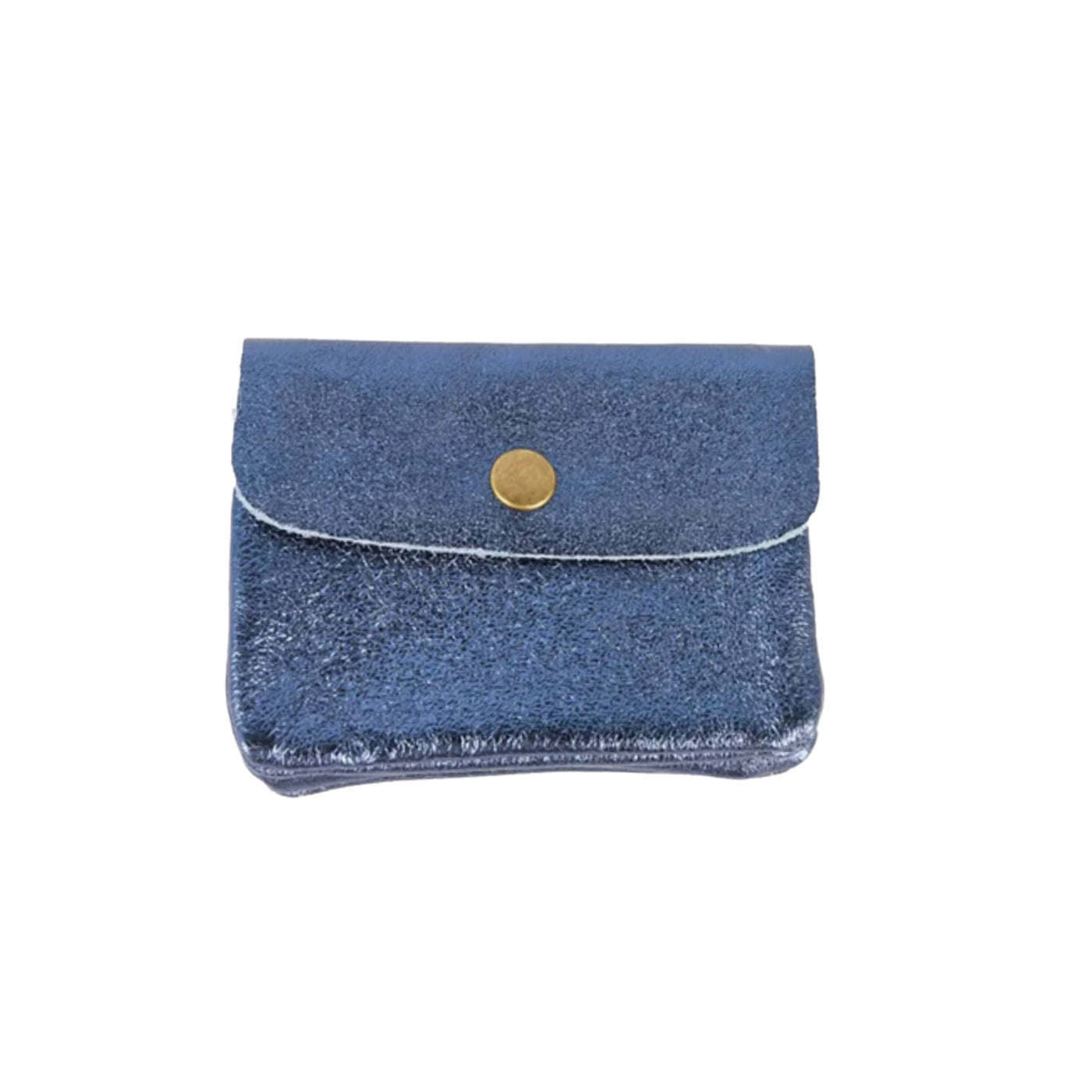 Maison Fanli Coin Purse Metallic Blue Jeans