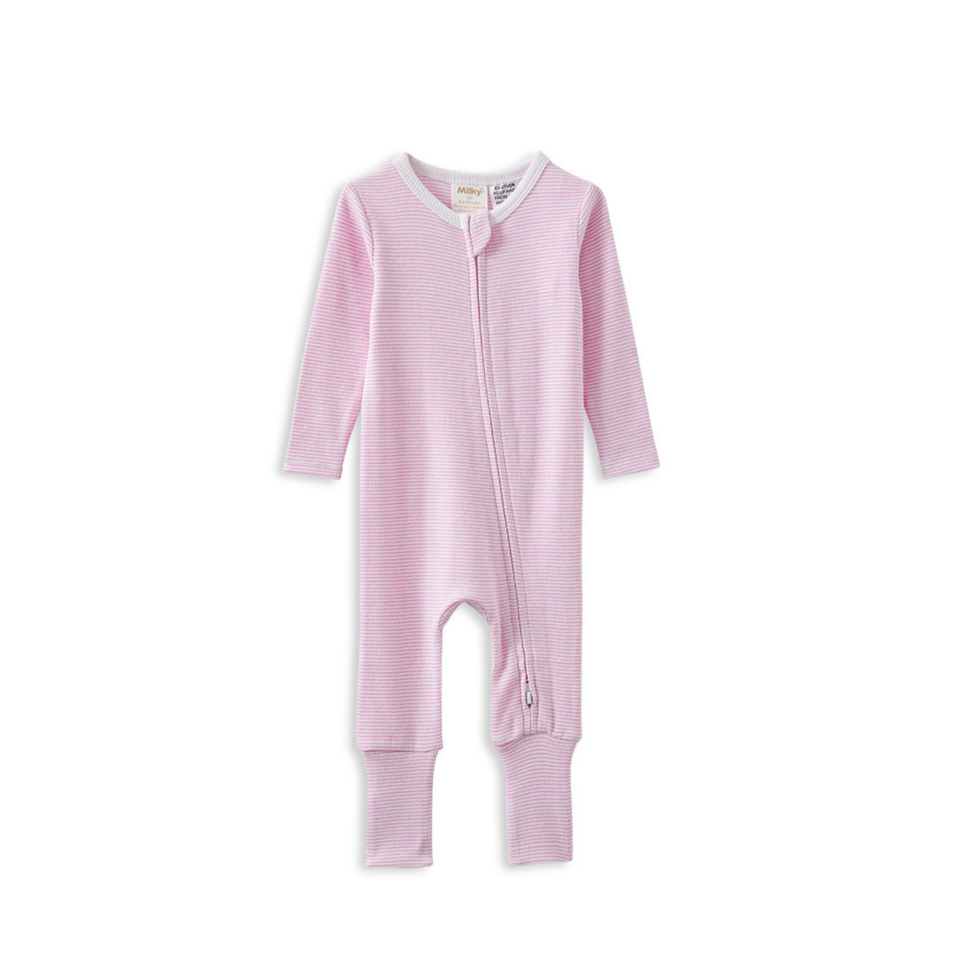 Milky Clothing Pink Stripe Zip Romper