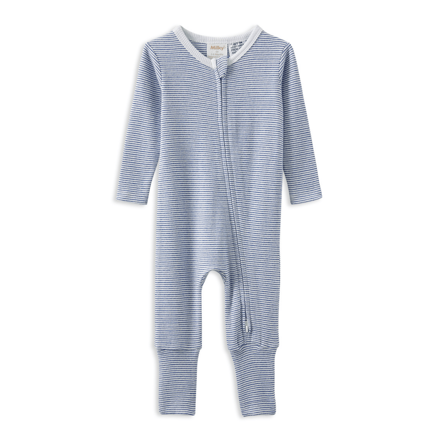 Milky Clothing Blue Stripe Zip Romper