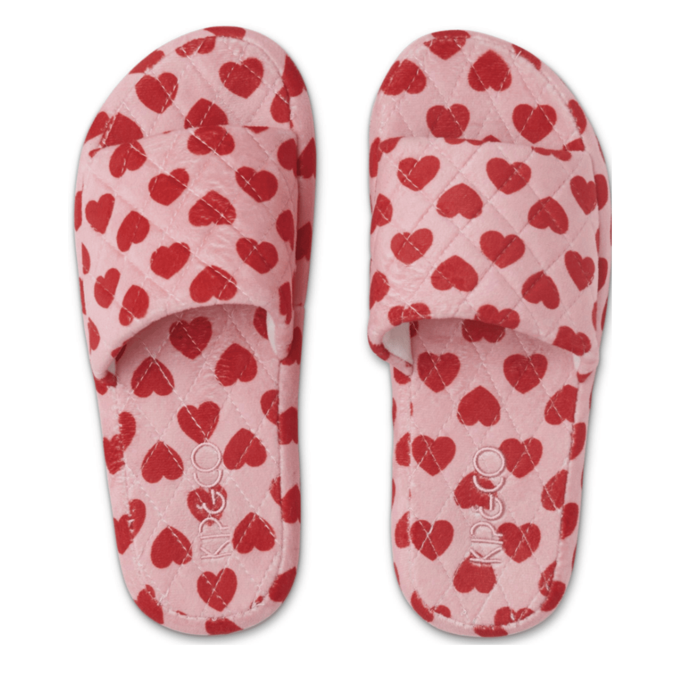 Kip and Co I Heart You Quilted Velvet Adult Slippers