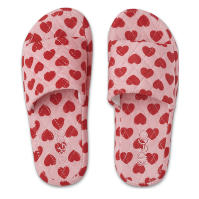 Kip and Co I Heart You Quilted Velvet Adult Slippers