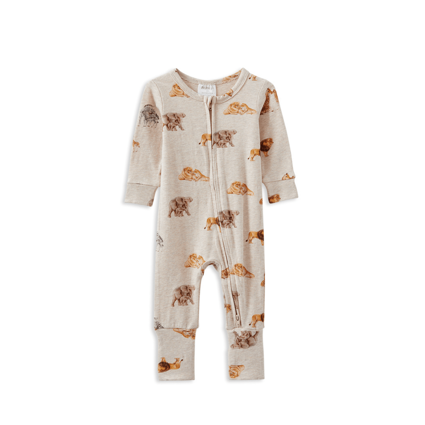 Milky Clothing Wildlife Zip Romper Long Sleeve