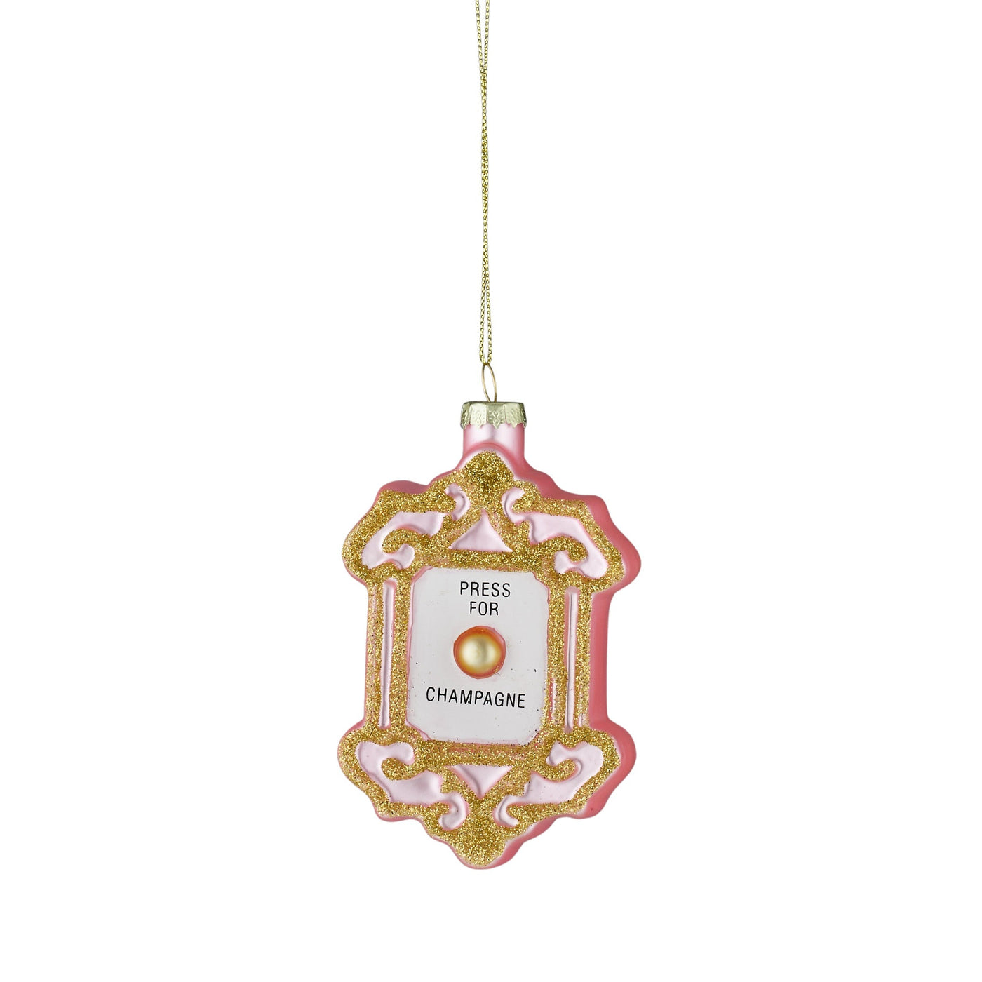 Champers Glass Decoration Pink