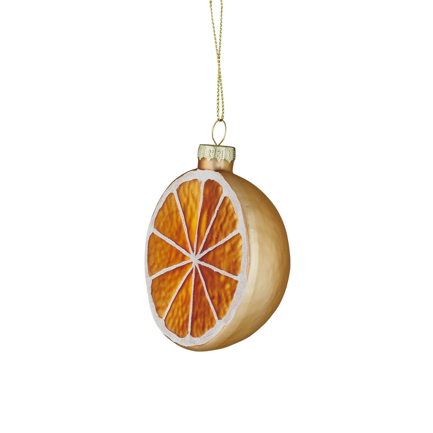 Citrus Bauble Glass Decoration Orange