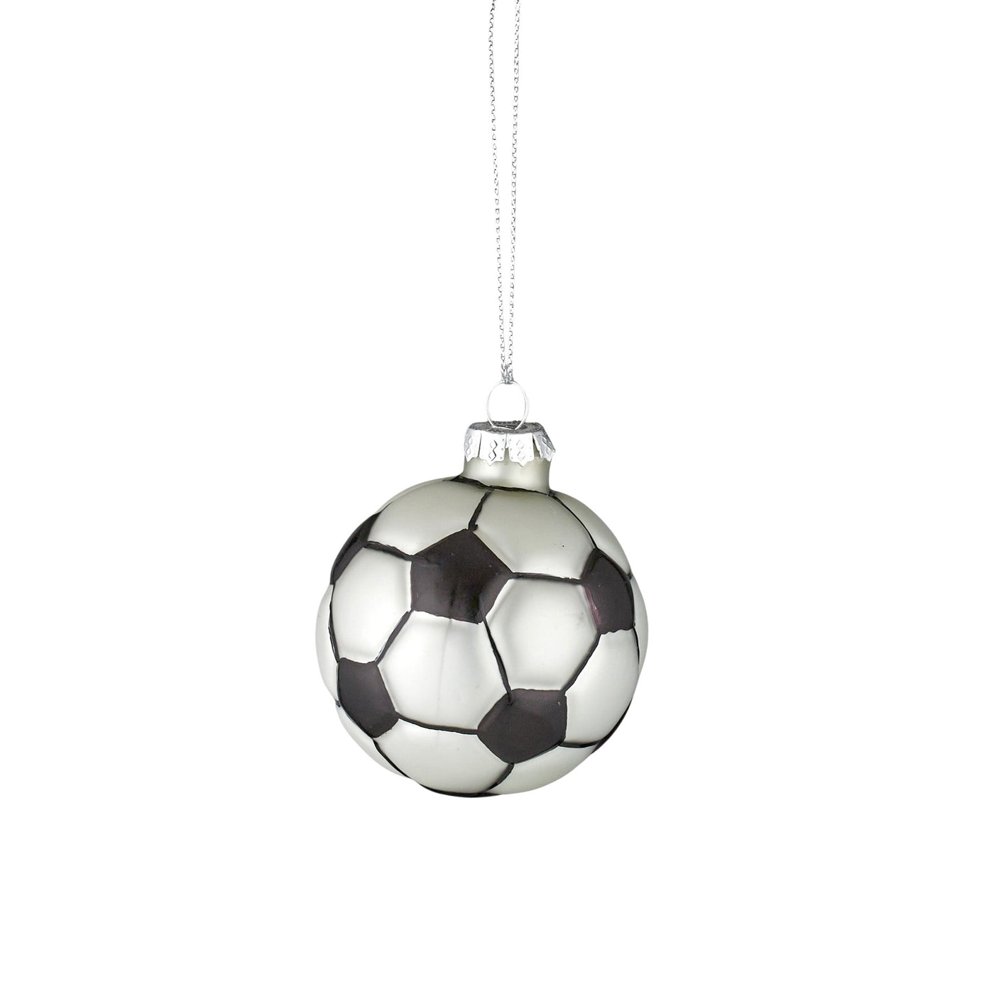 Soccer Ball Glass Decoration White/Black