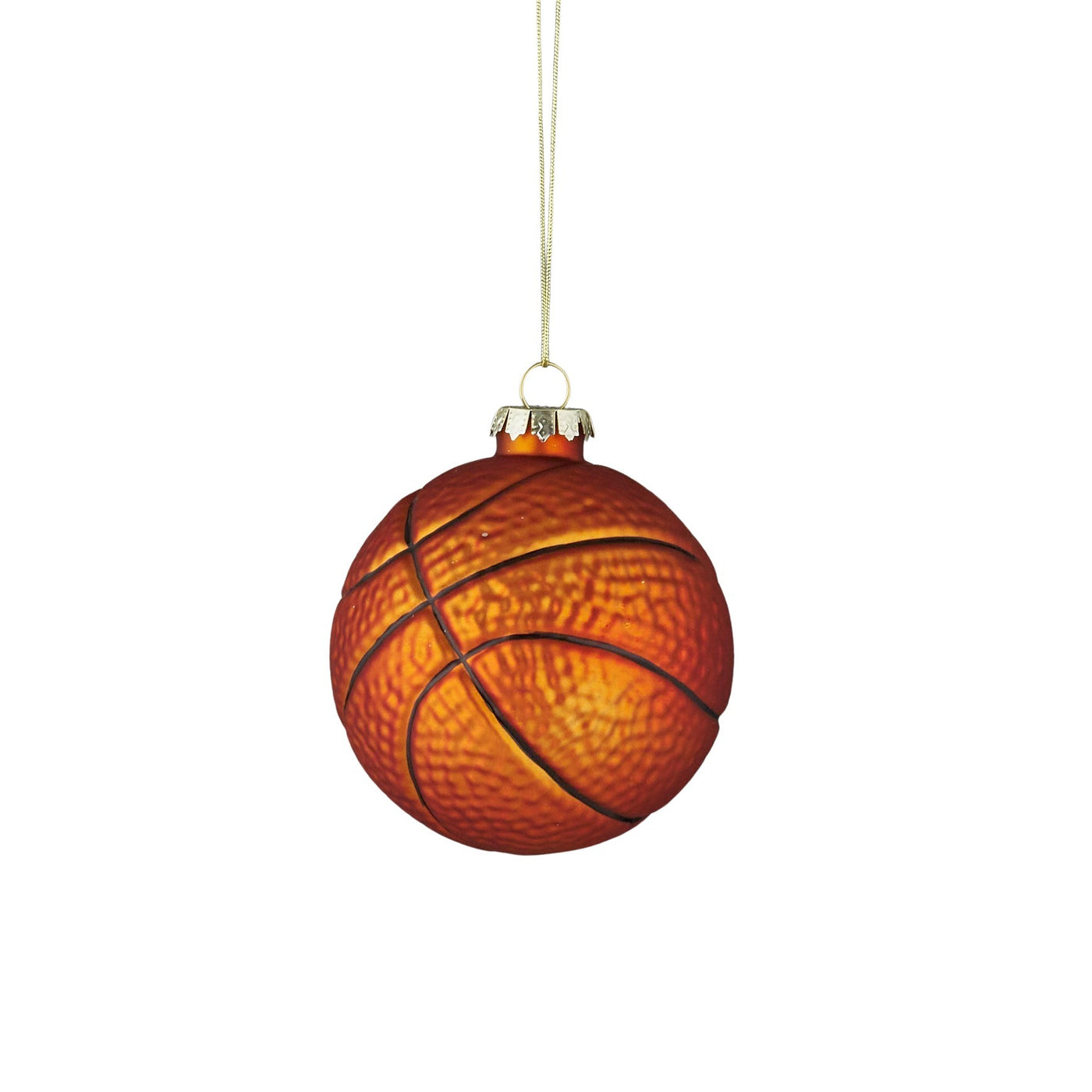 Basketball Ornament Glass Orange