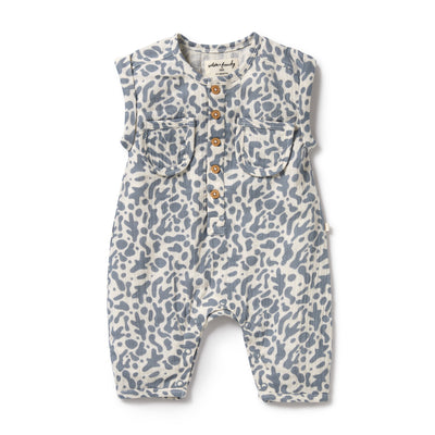 Wilson and Frenchy Blue Coral Organic Crinkle Growsuit