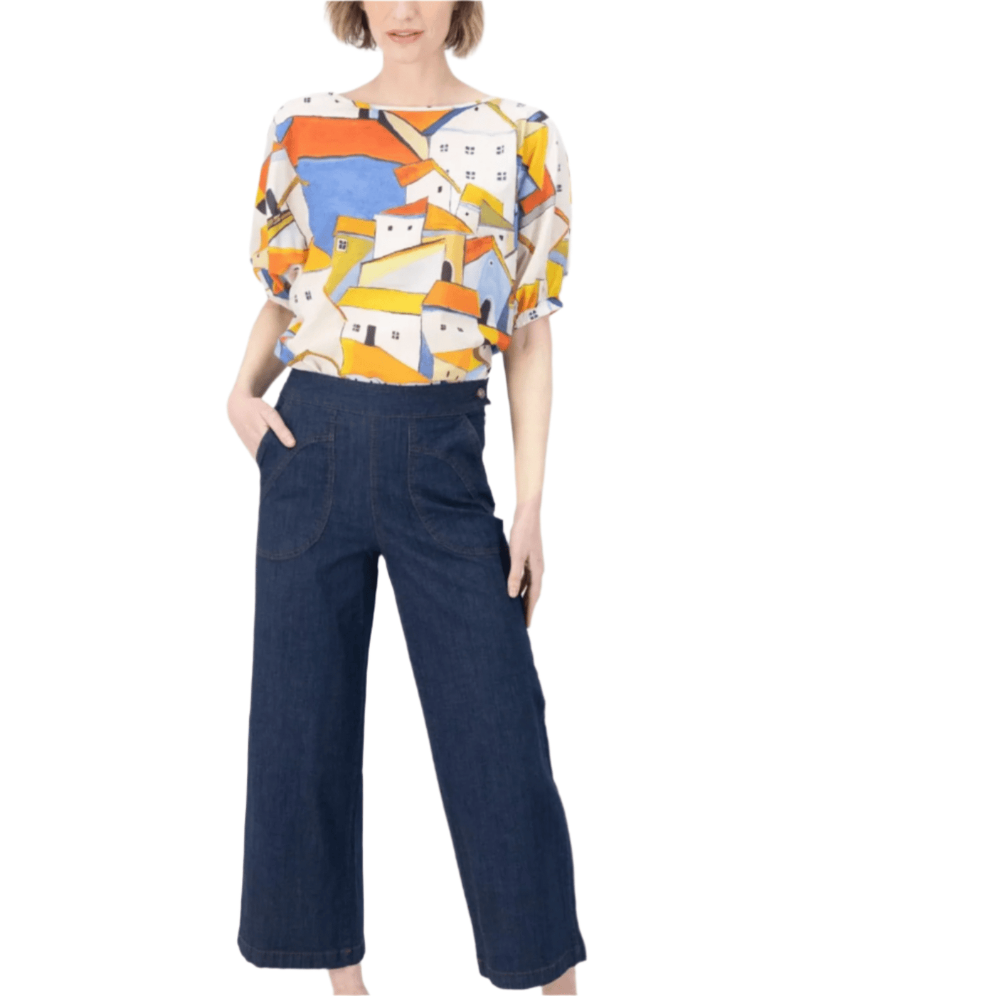 Olga De Polga Peggy Ligera Pants Dark Wash Summer Denim