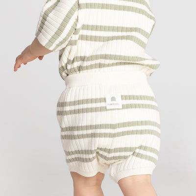 Kyndbaby Gots Knit Rib Short Sage Stripe