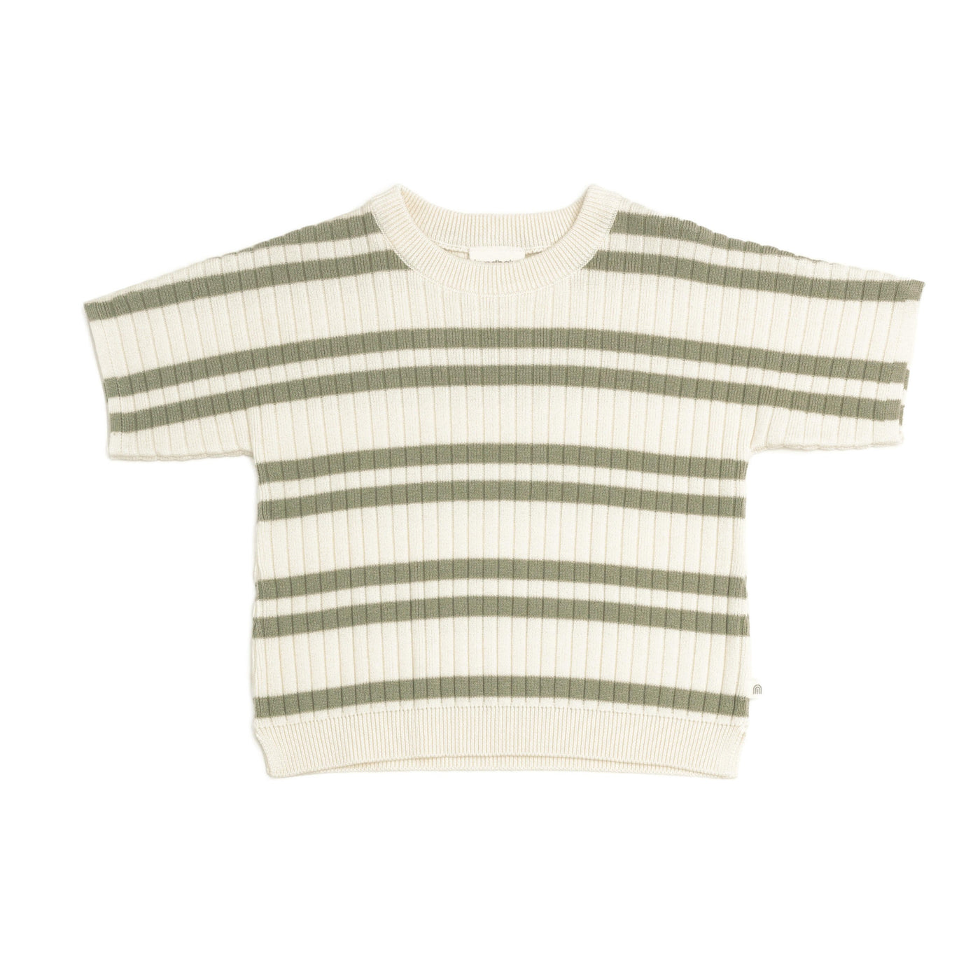 Kyndbaby Gots Slouchy Knit Rib Tee Sage Stripe