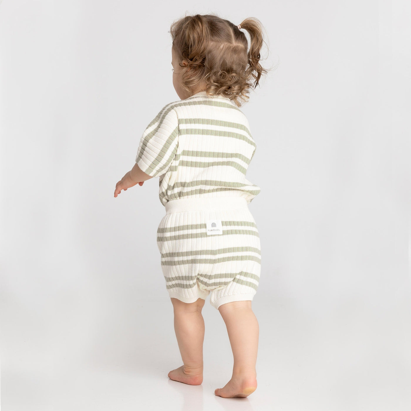 Kyndbaby Gots Slouchy Knit Rib Tee Sage Stripe