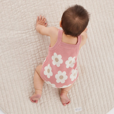 Kyndbaby Jacquard Summer Knit Romper Blush