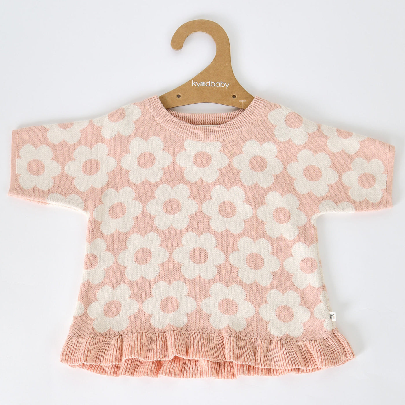 Kyndbaby Gots Jacquard Knit Frill Tee Pearl