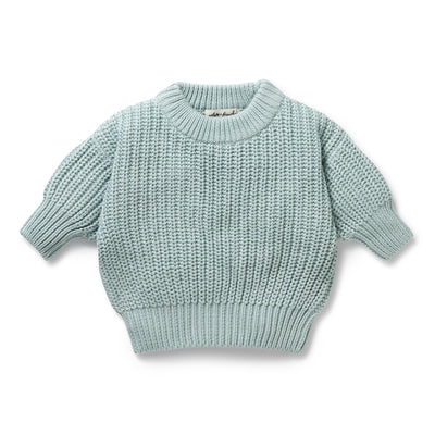 Wilson and Frenchy Duck Egg Organic Knitted Jumper