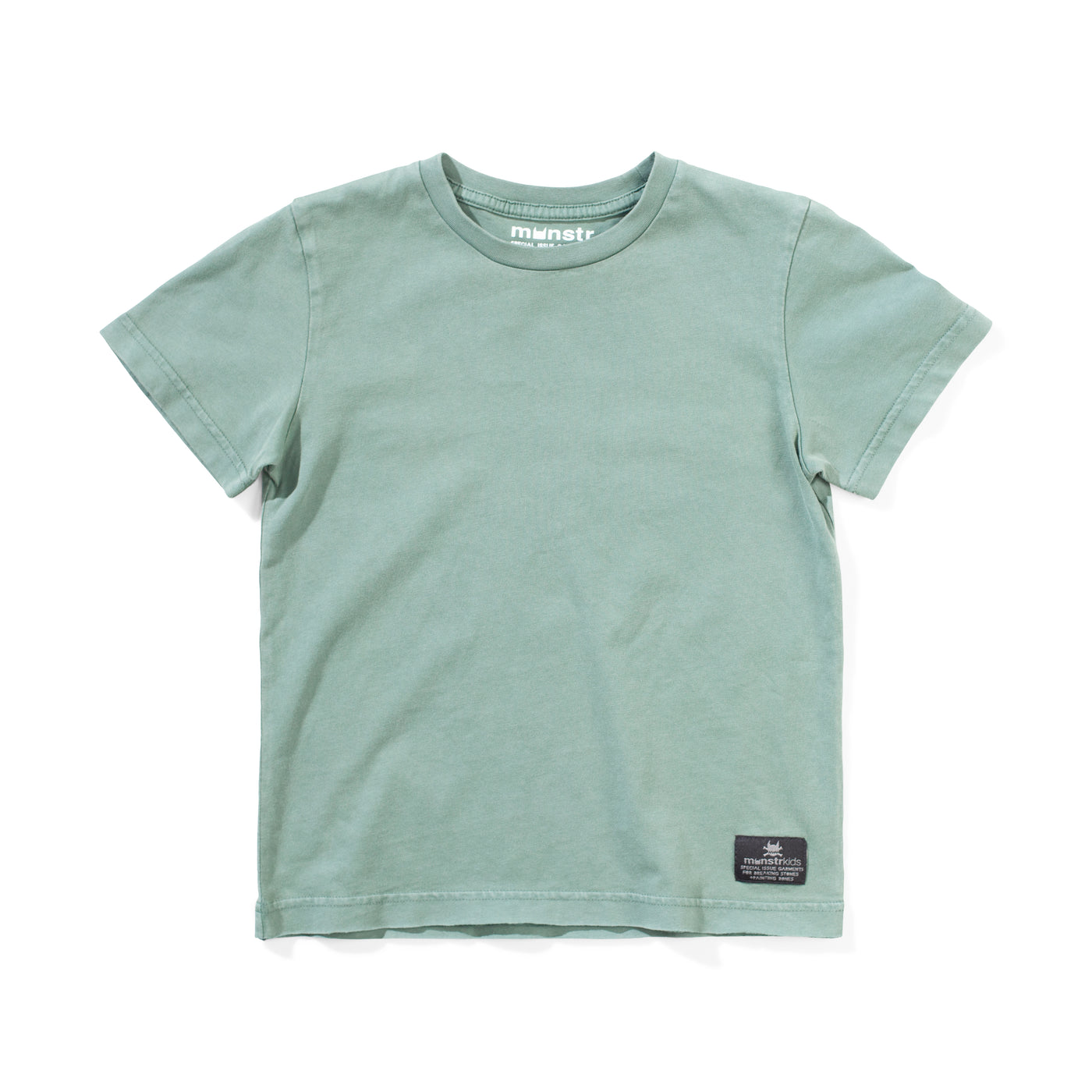 Munster Kids Plain Tee Washed New Green