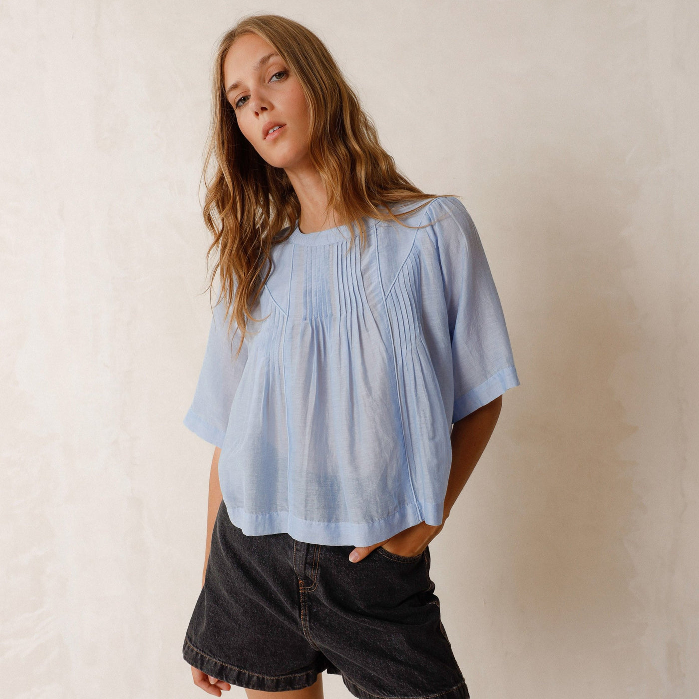 Indi and Cold Fluorescent Blouse Pale Blue