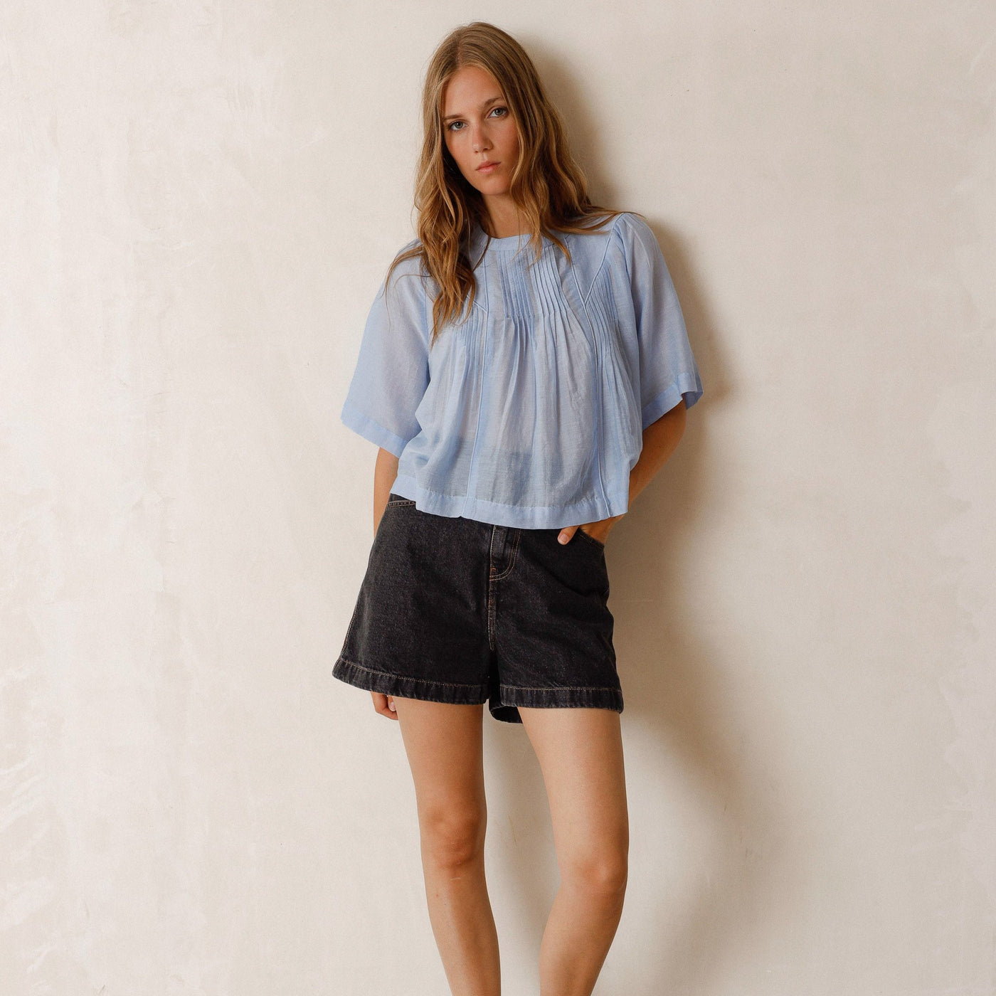 Indi and Cold Fluorescent Blouse Pale Blue