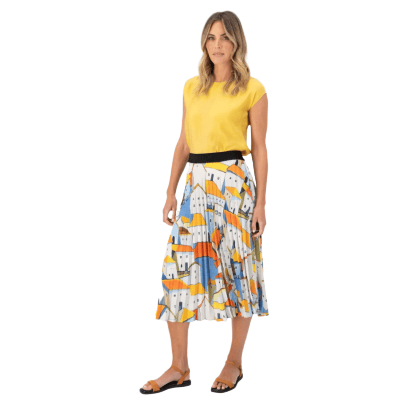 Olga De Polga Pueblito Pleated Skirt Orange