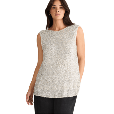 Brave and True Show Stopper Top Champagne Sequin