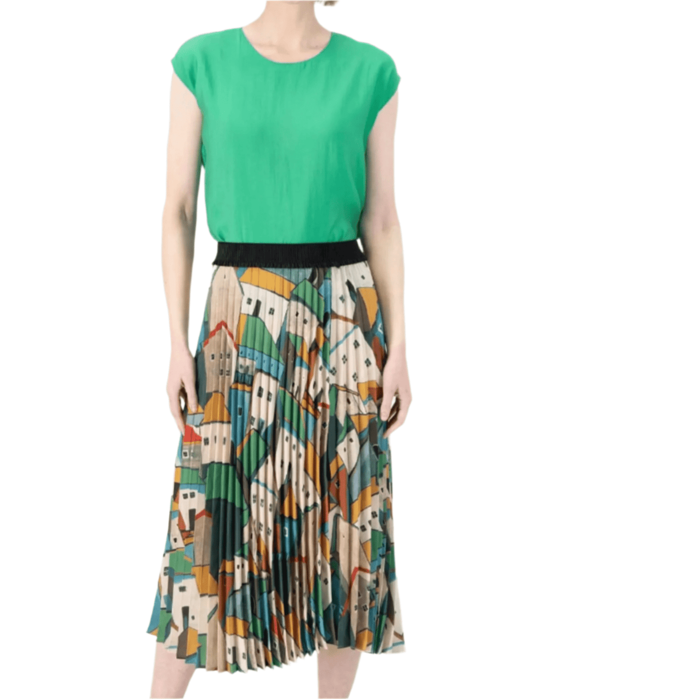 Olga De Polga Pueblito Pleated Skirt Green