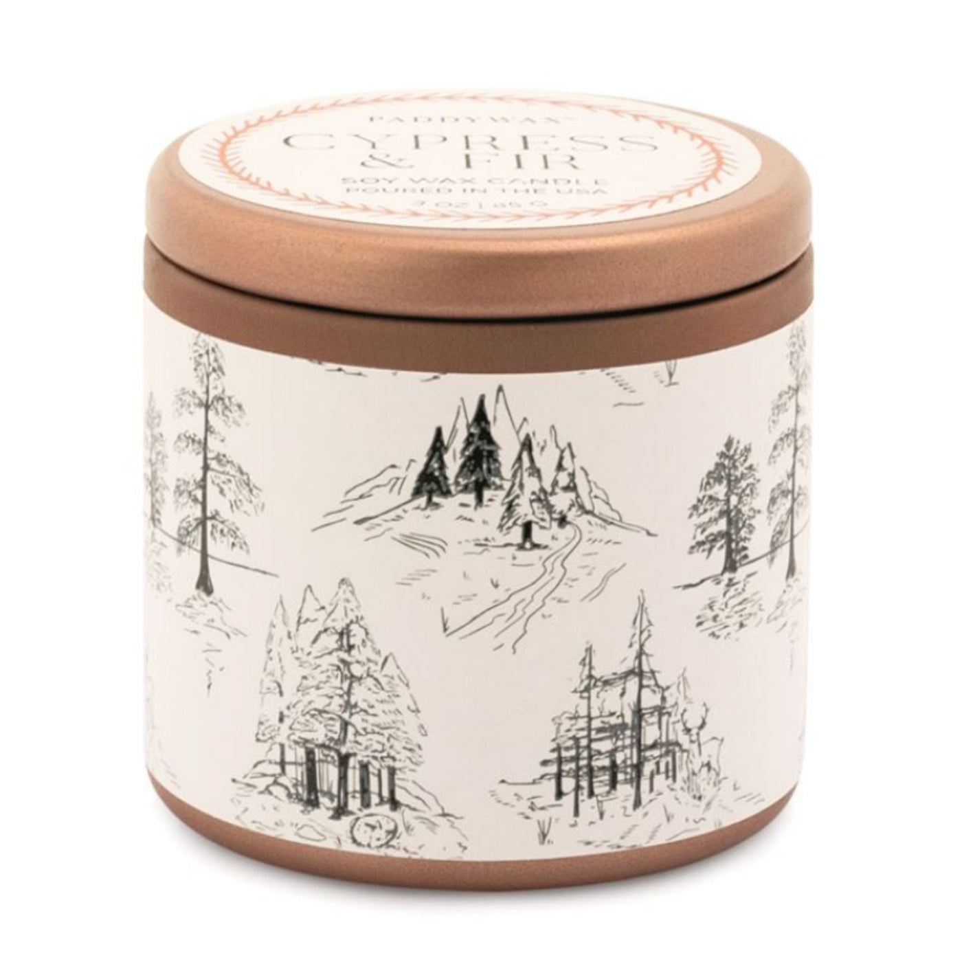 Cypress Fir Holiday Candle In Copper Tin