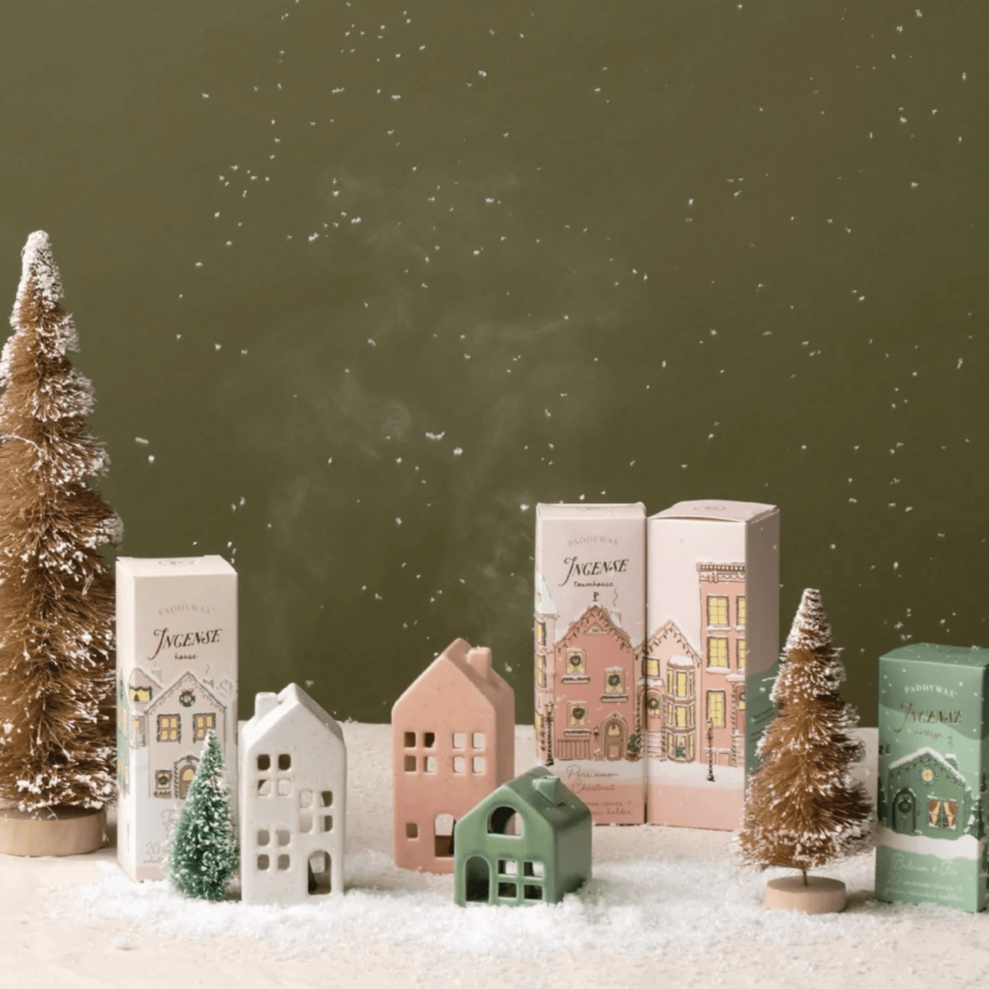 Incense Cone Holiday Ceramic Town House