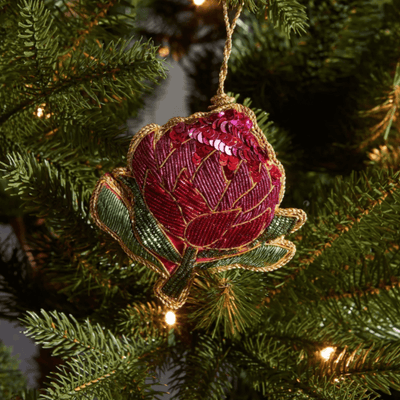 Sequin Hanging Decoration Waratah